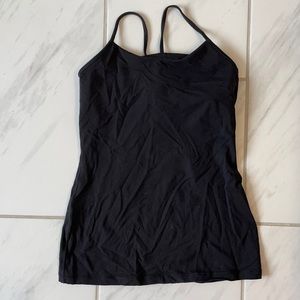 Black Lululemon razor tank.